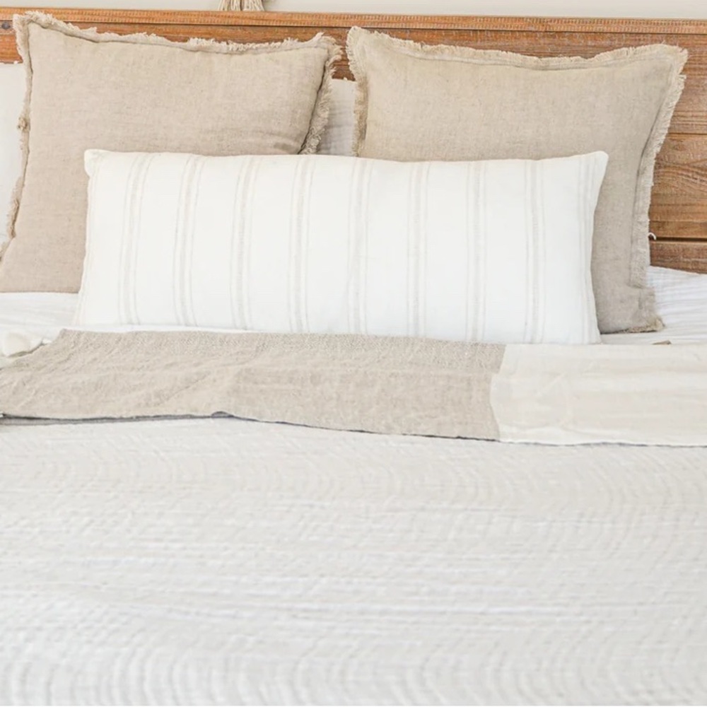 Anaya petit beige stripe linen pillow cover/long 13” x 30”/2 available - NWT